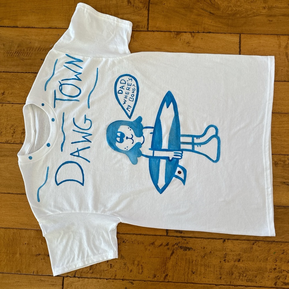 Men’s White and Blue Graphic T-Shirt - Picture 7 of 9